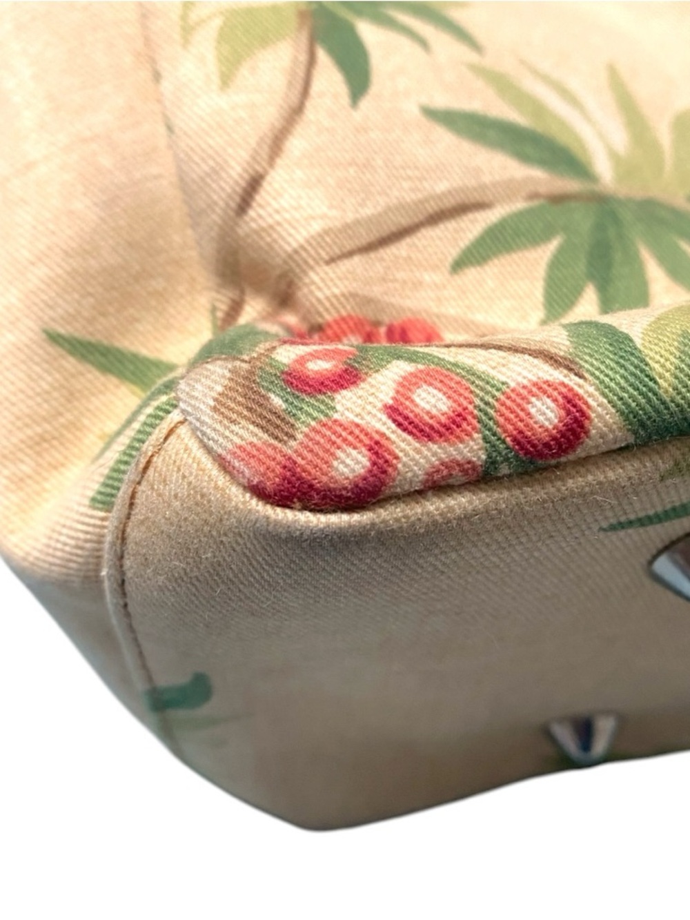 Vintage Isabella Fiore beaded canvas handbag tropical monkey palm tree bamboo - Picture 7 of 12